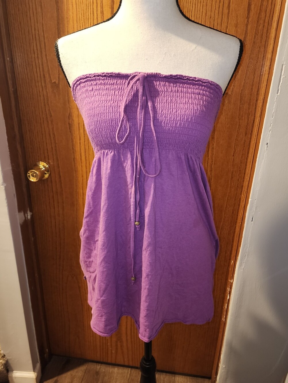 SO Wear It Declare It Light Purple Strapless Smocked Sundress Top M